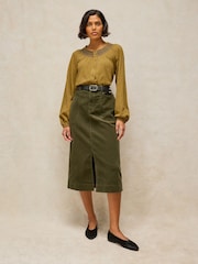 White Stuff Yellow Suzie Shirred Top - Image 4 of 6