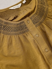 White Stuff Yellow Suzie Shirred Top - Image 5 of 6