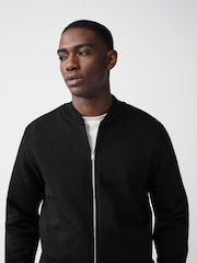 Black Jersey Bomber Jacket - Image 3 of 7