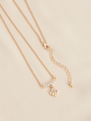 Gold Tone M Initial Necklace Letter M - Image 1 of 3
