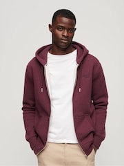 Красный - Superdry 100% Cotton Essential Logo Zip-Up Hoodie - Image 1 of 6