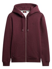 Красный - Superdry 100% Cotton Essential Logo Zip-Up Hoodie - Image 4 of 6