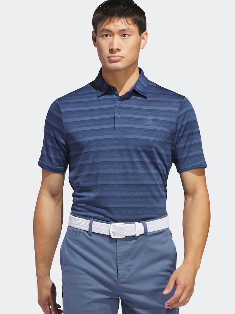 adidas Golf Two Colour Striped Polo Shirt - Image 1 of 7