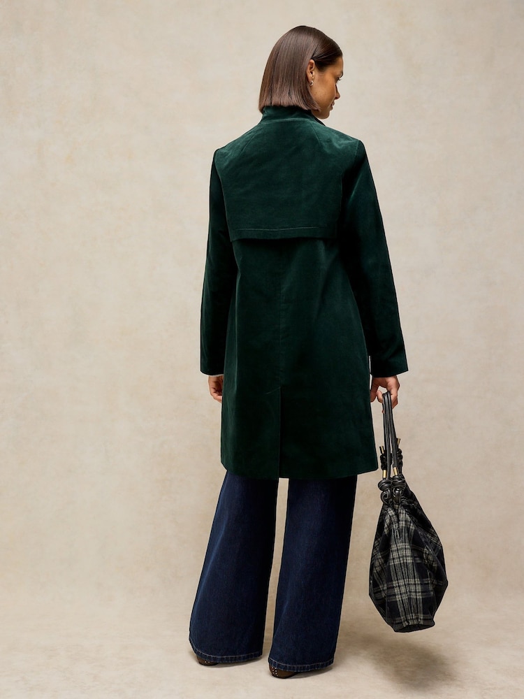 White Stuff Green Kaia Velvet Coat - Image 2 of 6