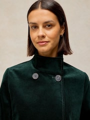 White Stuff Green Kaia Velvet Coat - Image 4 of 6