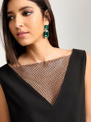 Black Embellished Sparkle Sleeveless Top - Image 4 of 6