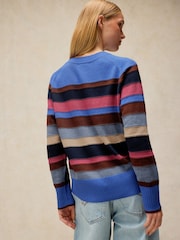White Stuff Blue Sienna Stripe Stitch Jumper - Image 3 of 7