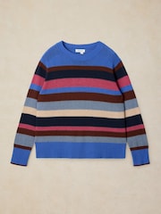 White Stuff Blue Sienna Stripe Stitch Jumper - Image 6 of 7