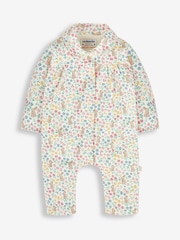 JoJo Maman Bébé Cream Jersey All-In-One Pyjamas - Image 1 of 3