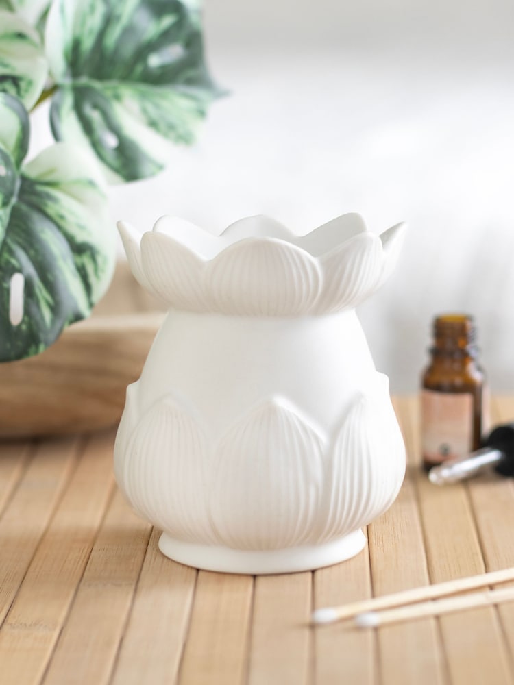 Something Different White White Lotus Flower Oil Burner - Image 2 of 5 Something Different White White Lotus Flower Oil Burner - Image 2 of 5
