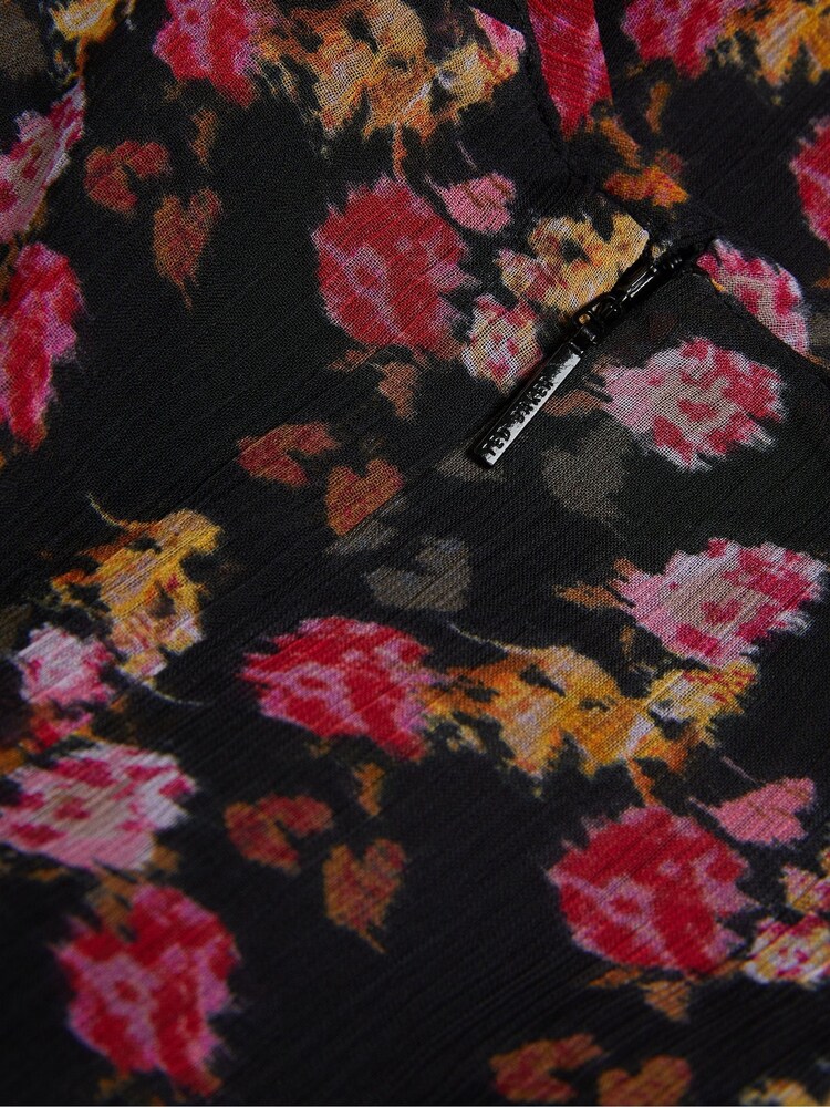 Ted Baker Riivia Angel Sleeve Peplum Black Top - Image 6 of 6