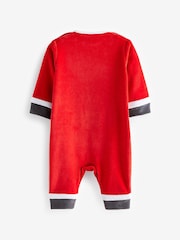 Rot - Baby Weichnachtlicher Schlafanzug aus Velours (0 Monate bis 2 Jahre) - Bild 2 von 5