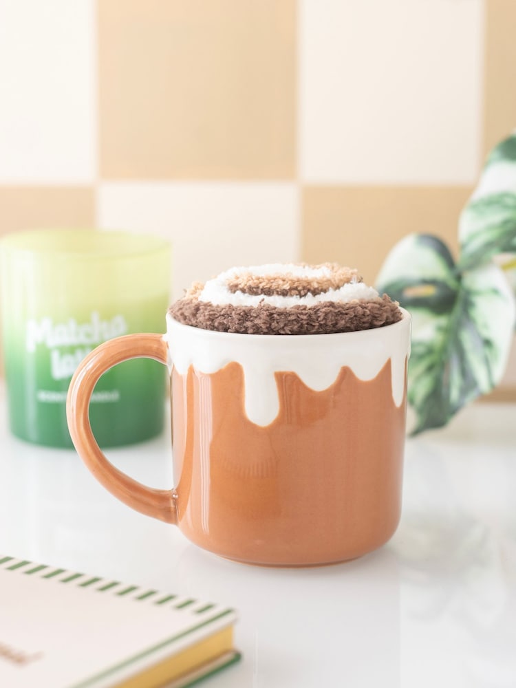 Something Different Brown Cinnamon Roll Mug and Socks Set - Image 1 of 4