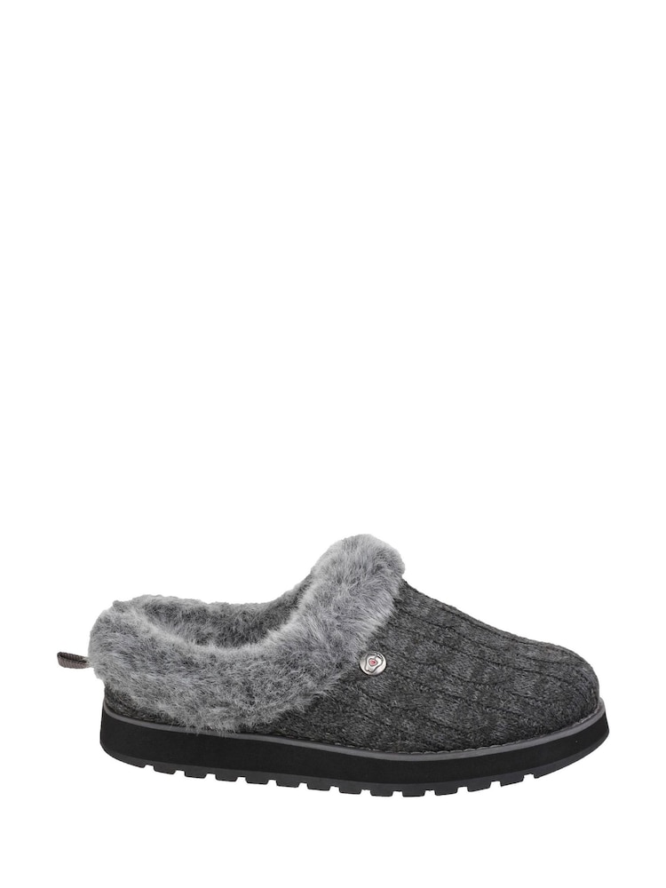 Skechers Grey Keepsakes Ice Angel Mule Slippers - Image 1 of 4 Skechers Grey Keepsakes Ice Angel Mule Slippers - Image 1 of 4