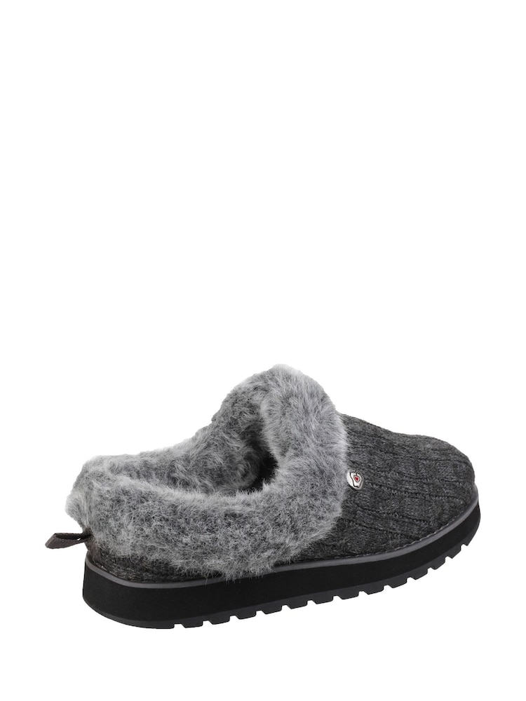 Skechers Grey Keepsakes Ice Angel Mule Slippers - Image 2 of 4 Skechers Grey Keepsakes Ice Angel Mule Slippers - Image 2 of 4