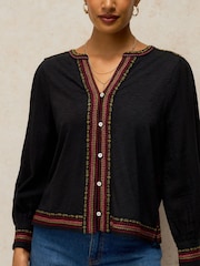 White Stuff Black Lizzie Embroidered Top - Image 4 of 6