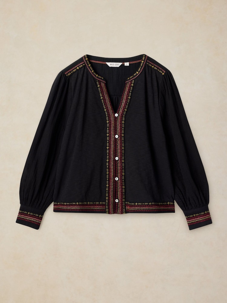 White Stuff Black Lizzie Embroidered Top - Image 6 of 6