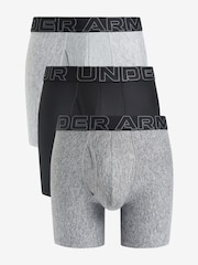 Under Armour Grey Performance Tech Boxers 3 Pack - Image 1 of 7