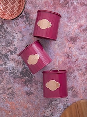 Kitchencraft Burgundy 3 Pieces Storage Canisters - Image 1 of 3