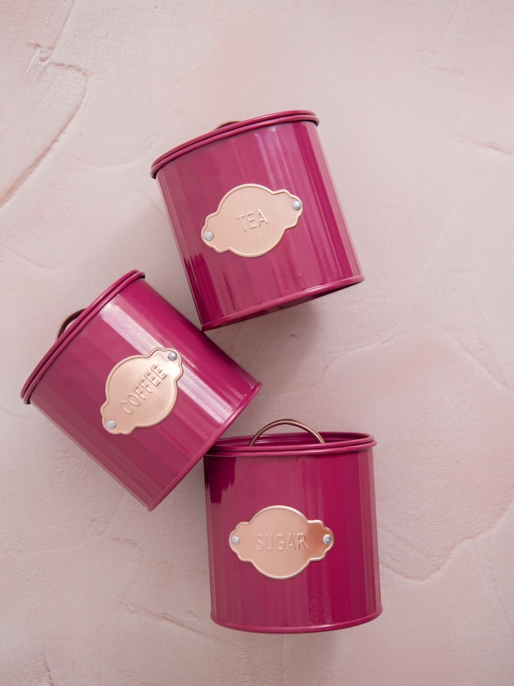Kitchencraft Burgundy 3 Pieces Storage Canisters - Image 2 of 3