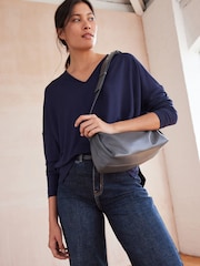 Navy Blue Long Sleeve Tunic Top - Image 3 of 7
