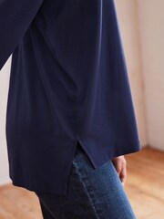 Navy Blue Long Sleeve Tunic Top - Image 5 of 7