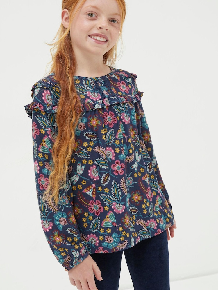FatFace Blue Eva Garden Floral Blouse - Image 1 of 4