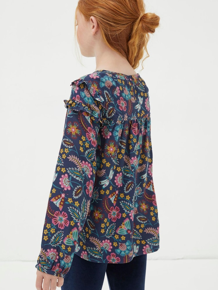 FatFace Blue Eva Garden Floral Blouse - Image 2 of 4