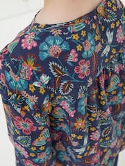 FatFace Blue Eva Garden Floral Blouse - Image 3 of 4