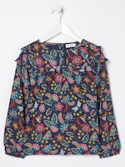 FatFace Blue Eva Garden Floral Blouse - Image 4 of 4