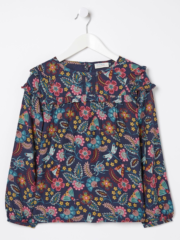 FatFace Blue Eva Garden Floral Blouse - Image 4 of 4