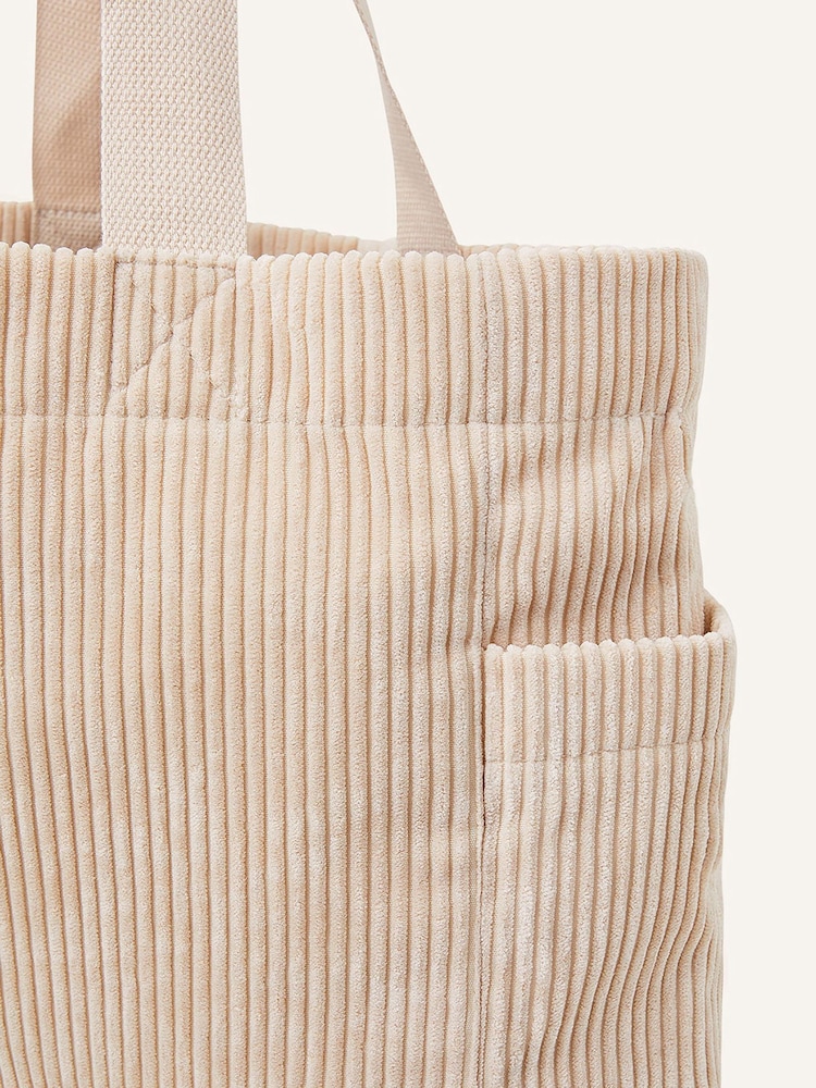 Accessorize Cream Corduroy Shopper Bag - Image 4 of 4