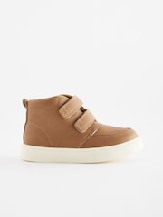 Tan Brown With Off White Sole Standard Fit (F) Warm Lined Touch Fastening Boots - Image 2 of 5