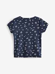 Blue Rib Short Sleeve T-Shirts 5 Pack (3mths-7yrs) - Image 2 of 3