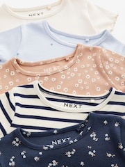 Blue Rib Short Sleeve T-Shirts 5 Pack (3mths-7yrs) - Image 3 of 3
