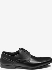 Black Leather Panel Lace-Up Shoes - Image 1 of 4