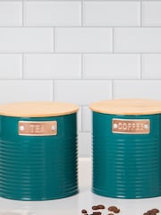 Kitchencraft Teal 3 Pieces Storage Canisters - Image 1 of 5