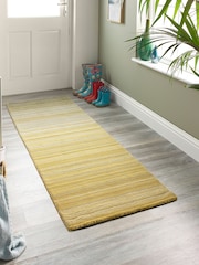 Origin Rug Collection. Ochre Fine Stripe Runner - Image 1 of 4