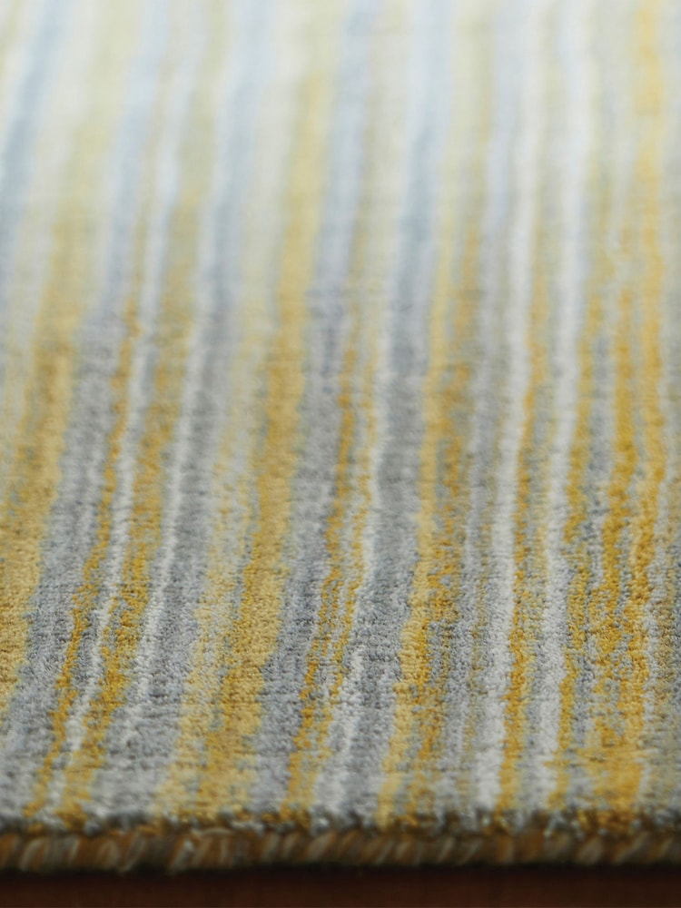 Origin Rug Collection. Ochre Fine Stripe Runner - Image 4 of 4