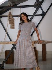 Amy Lynn Blue Baia Polka Dot Satin Halter Dress - Image 3 of 8