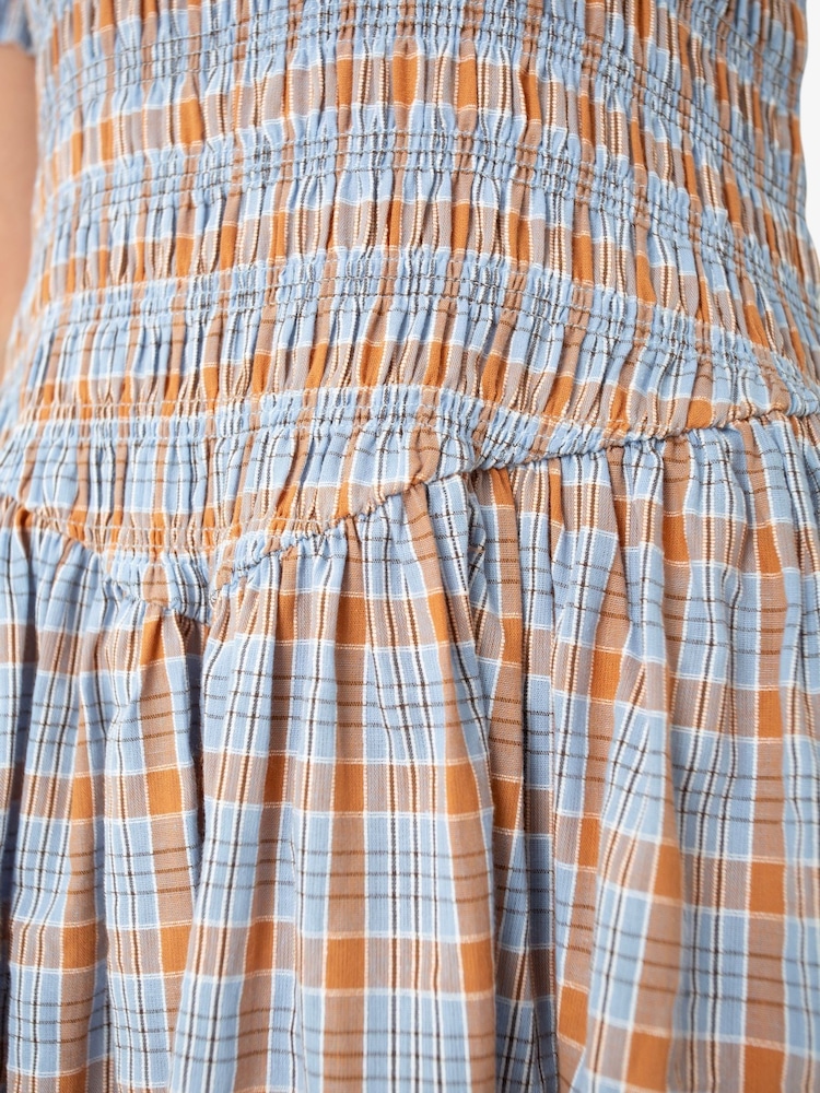 Amy Lynn Blue Baia Polka Dot Satin Halter Dress - Image 8 of 8