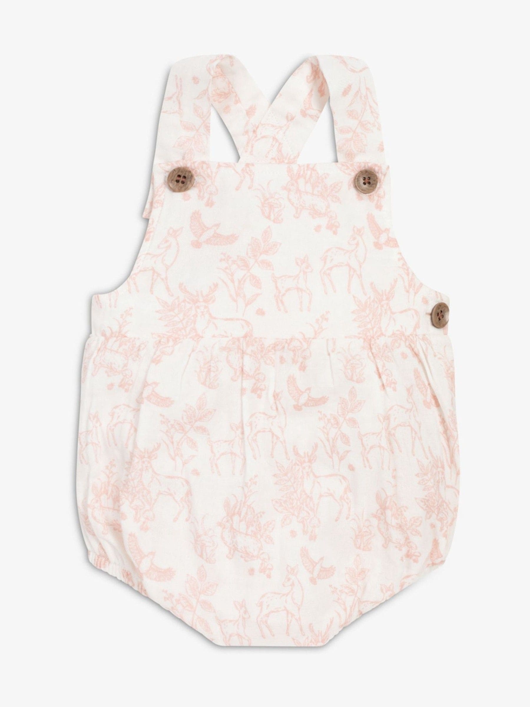 The Little Tailor Pink Woven 100% Cotton Rompersuit view 1