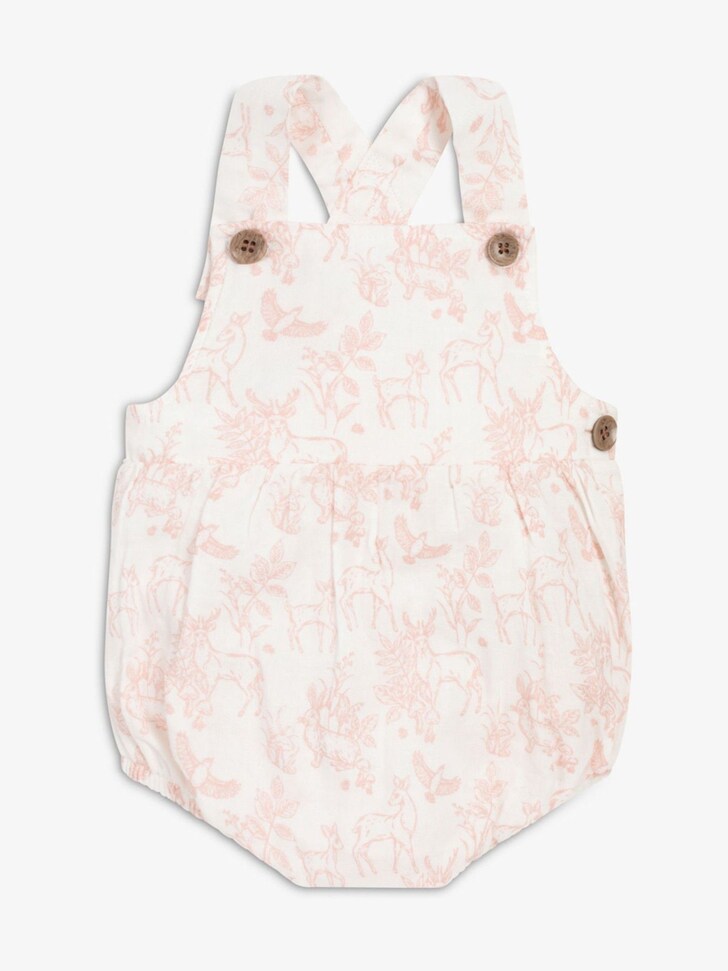 The Little Tailor Pink Woven 100% Cotton Rompersuit
