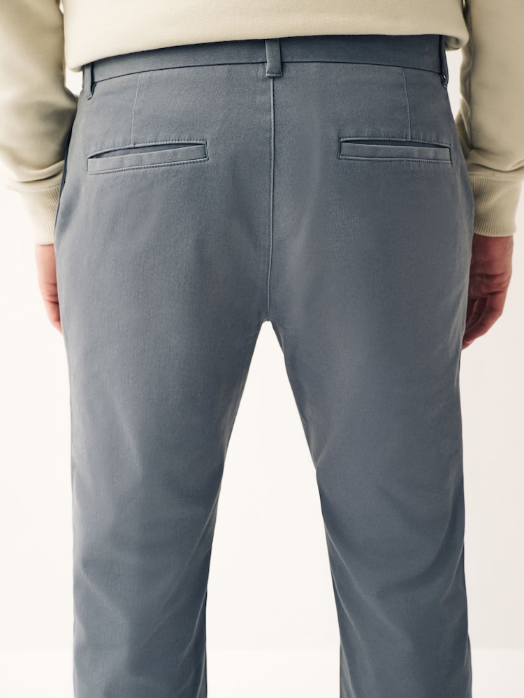 Gris bleu - Ajustement droit - Pantalon chino stretch - Image 5 of 9