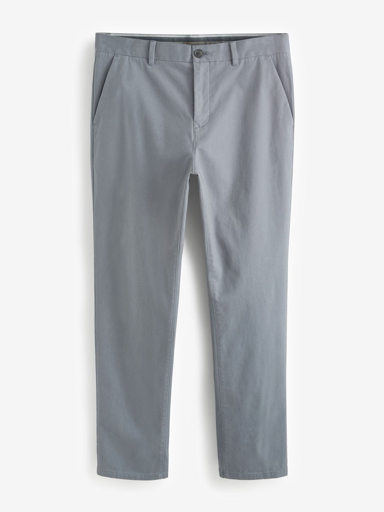 Gris bleu - Ajustement droit - Pantalon chino stretch - Image 6 of 9