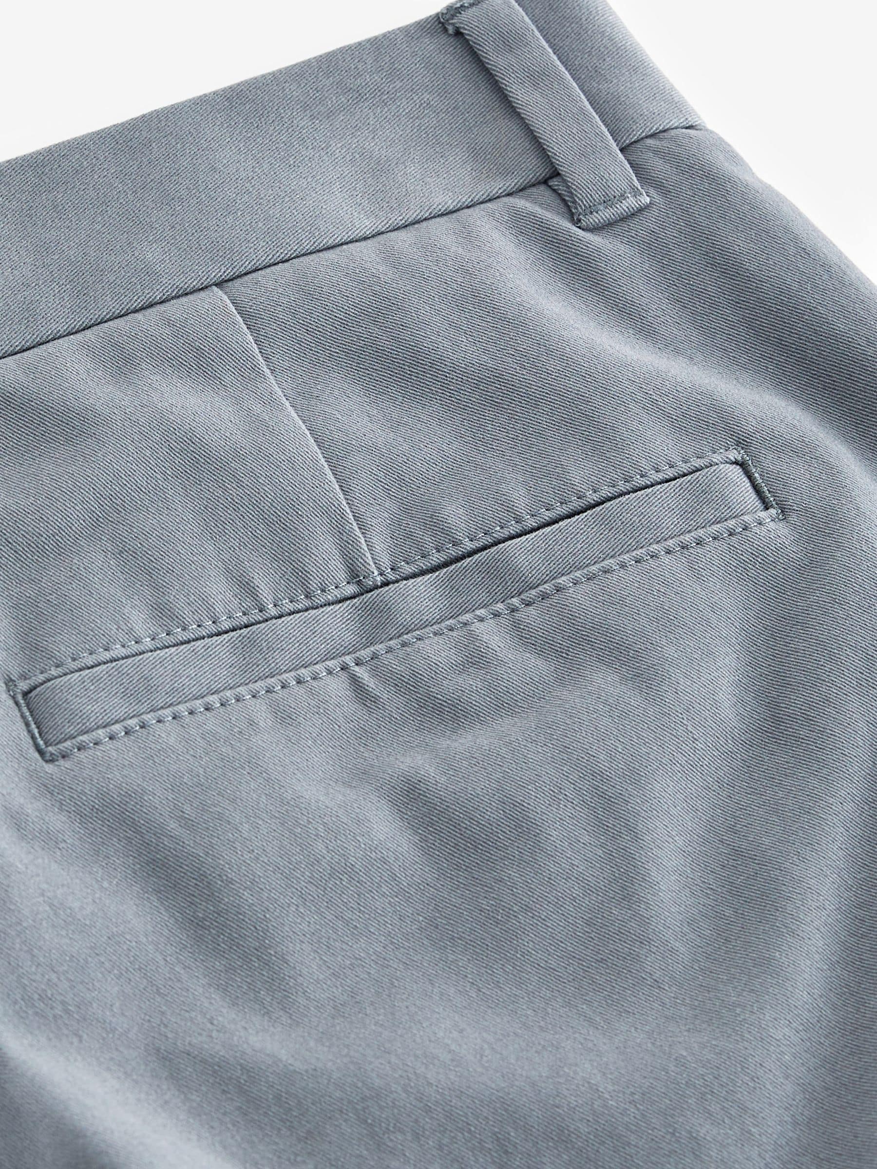Buy Blue Grey Straight Fit Stretch Chinos Trousers from Next USA