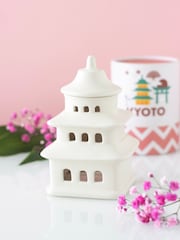 Something Different White Pagoda Shaped Oil Burner and Wax Warmer - Image 1 of 4