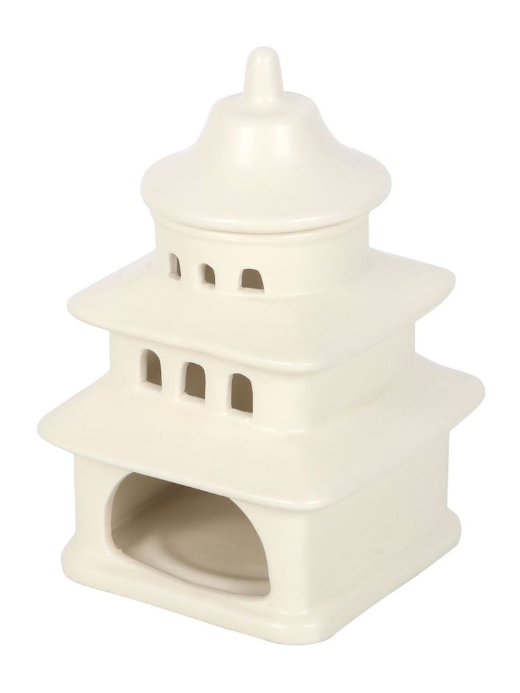 Something Different White Pagoda Shaped Oil Burner and Wax Warmer - Image 4 of 4 Something Different White Pagoda Shaped Oil Burner and Wax Warmer - Image 4 of 4