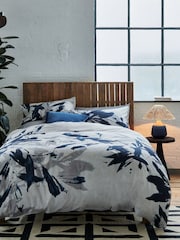 French Connection Navy Azzurra 220 Thread Count Duvet Cover and Pillowcase Set - Image 1 of 3