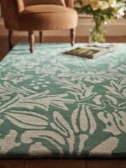 Origin Rug Collection. Soft Teal Green Heritage 2 Rug - Image 1 of 4